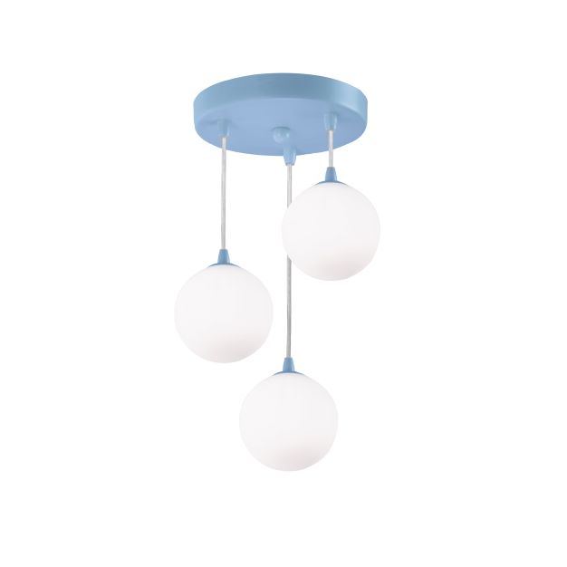 Searchlight Kids - lampe suspendue - Ø 21 x 35 cm - bleu et blanc opale