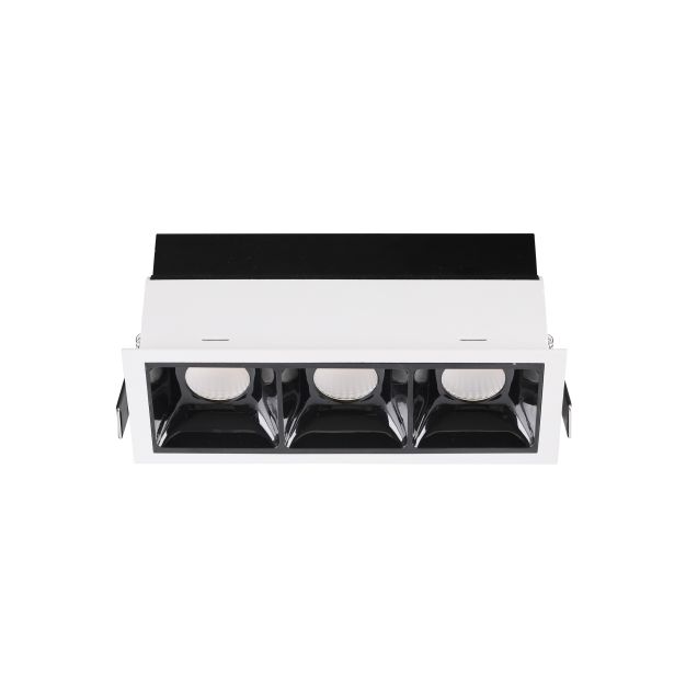 Nova Luce Sorel - spot à encastrer - 157 x 62 mm, 150 x 57 mm encastré - 3 x 7W LED incl. - blanc et noir