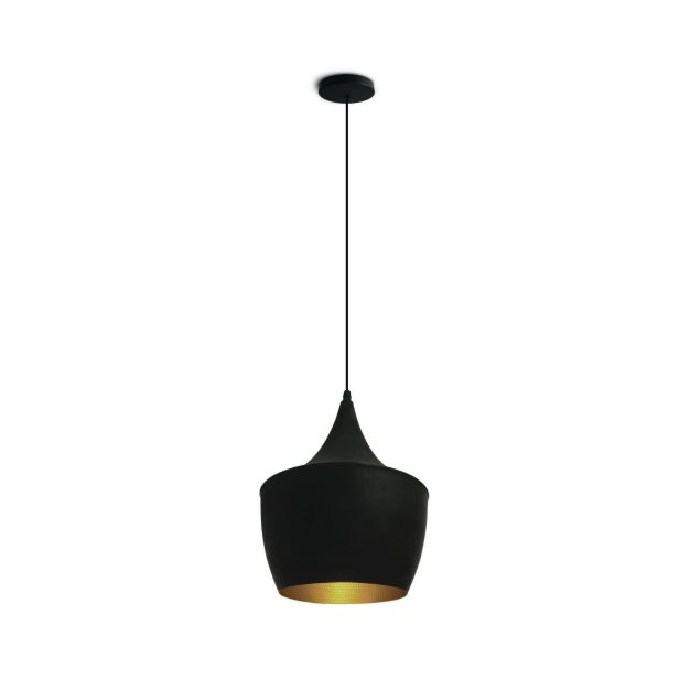 ONE Light Retro Pendants - lampe suspendue - Ø 24 x 190 cm - noir et laiton