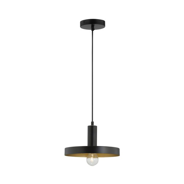 Nova Luce Garni - lampe suspendue - Ø 25 x 120 cm - noir et or