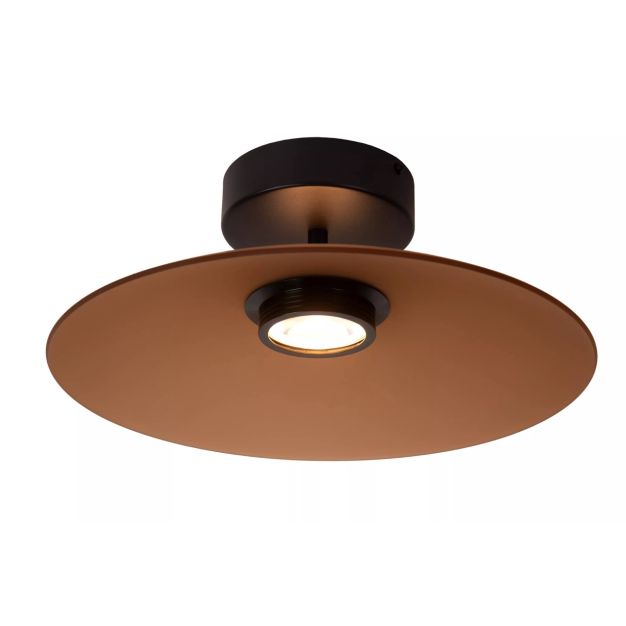 Lucide Menga - lampe suspendue - Ø 40 x 16 cm - 12W LED dimmable incl - amber
