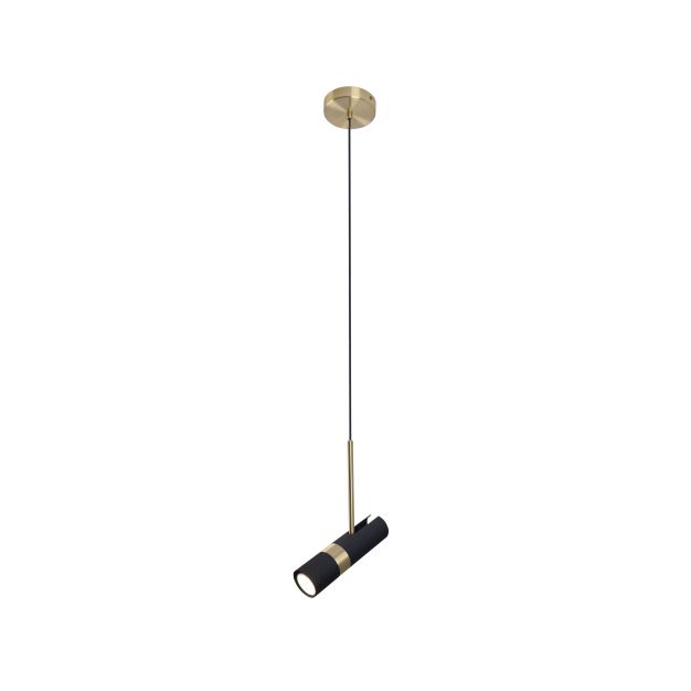 Maxlight Puma - lampe suspendue - Ø 6 x 148,5 cm - noir et bois