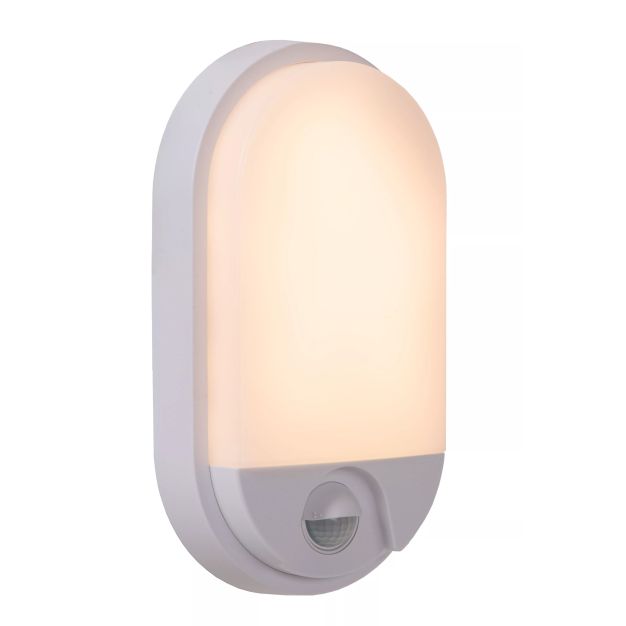 Lucide Hups IR - applique murale extérieure avec détecteur - 11,9 x 4,5 x 21,2 cm - 10W LED incl. - IP54 - blanc