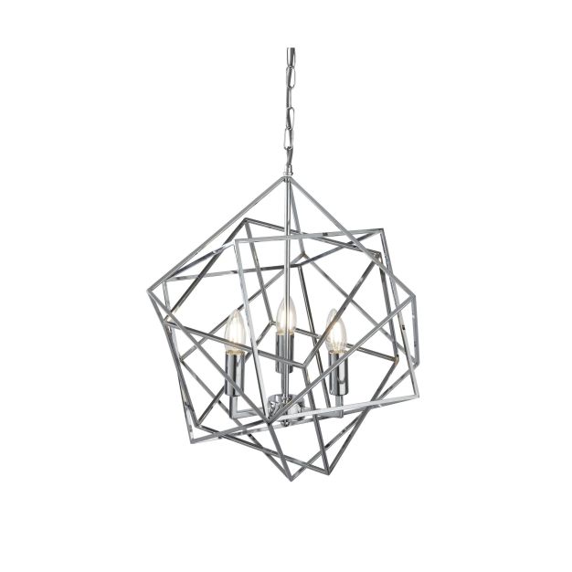 Searchlight Cube - lustre - Ø 48 x 150 cm - chrome