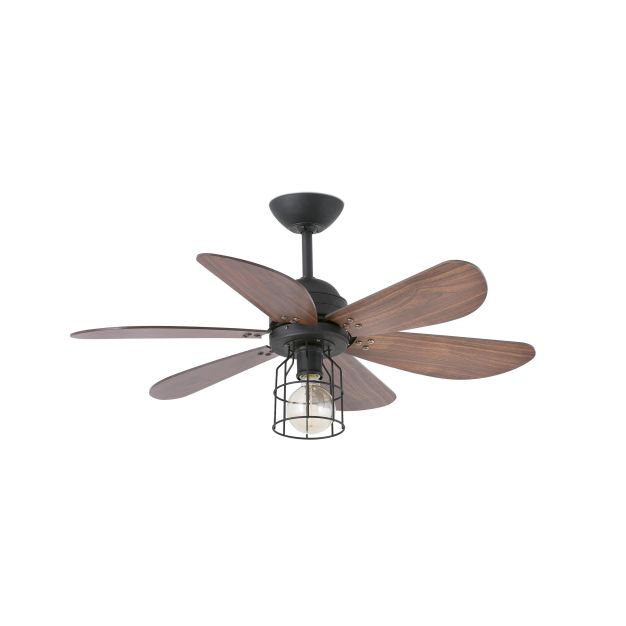 Faro Chicago - ventilateur de plafond avec lumière et télécommande - Ø 91,5 cm - brun foncé et noir