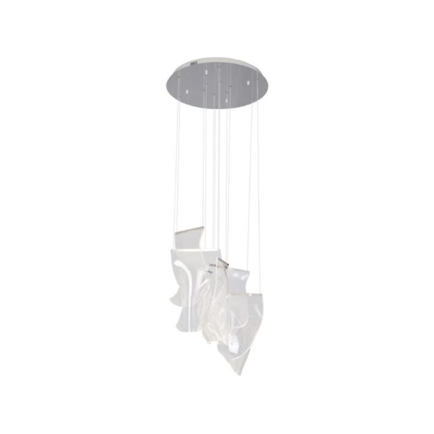 Maxlight Silk - lampe suspendue - Ø 55 x 180 cm - 15W LED dimmable incl - chrome