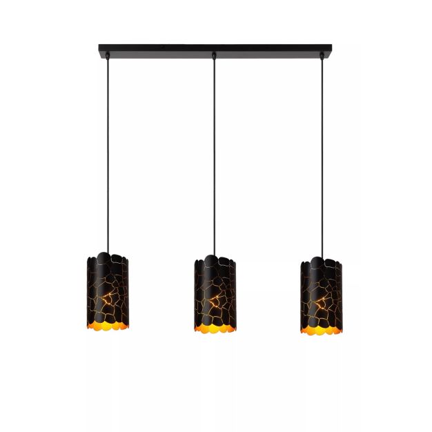 Lucide Almelo - lampe suspendue 3L - 92 x 15 x 150 cm - noir