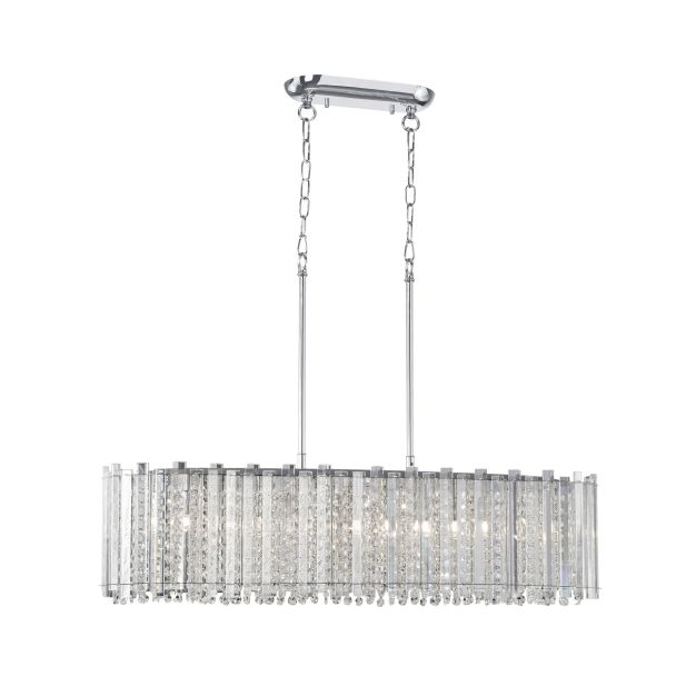 Nova Luce Element - lampe suspendue - 86 x 24 x 146 cm - chrome et transparent