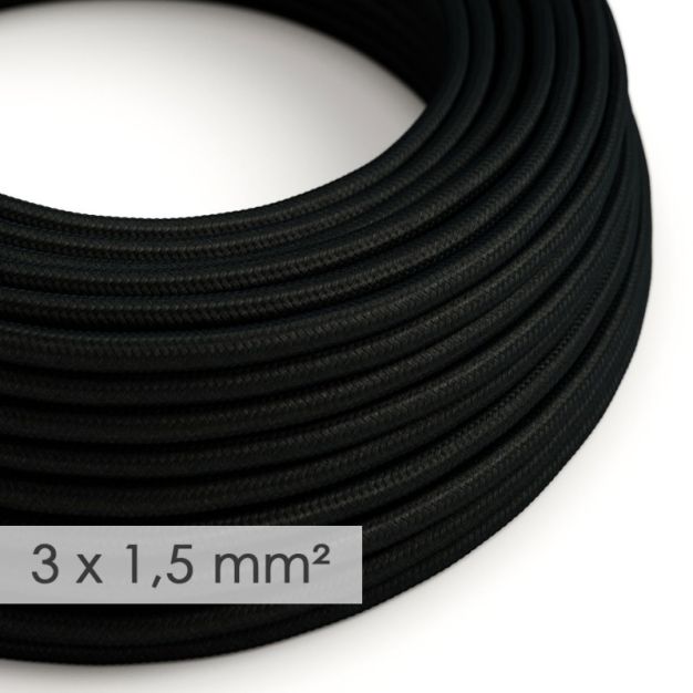 Creative Cables - 3x1,5mm² cordon textile - par 100 cm - noir