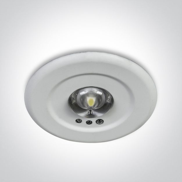 ONE Light Emergency LED - spot à encastrer - Ø 60 mm, Ø 45 mm à encastrer - 3W LED incl. - blanc