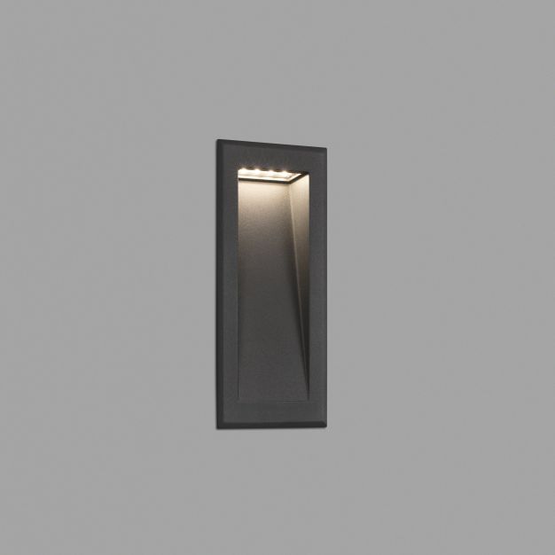 Faro Soun - applique encastrée - 10,5 x 7,3 x 23,9 cm - 5W LED incl. - IP65 - gris foncé