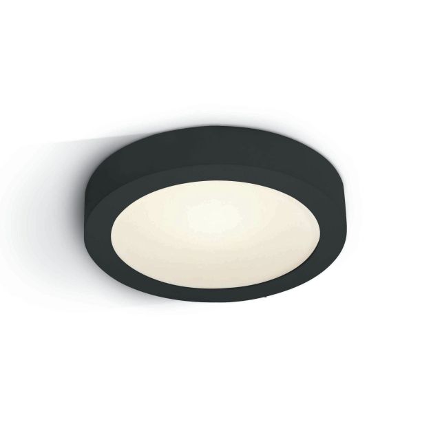 ONE Light LED Plafo Round - plafonnier - Ø 30 x 3,9 cm - 30W LED incl. - IP40 - noir