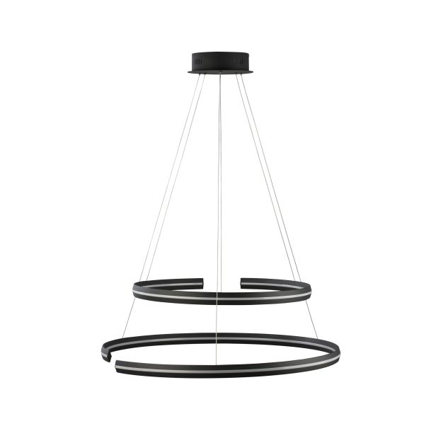 Nova Luce Torrente - lampe suspendue - Ø 80 x 120 cm - 93W LED dimmable incl - sand black