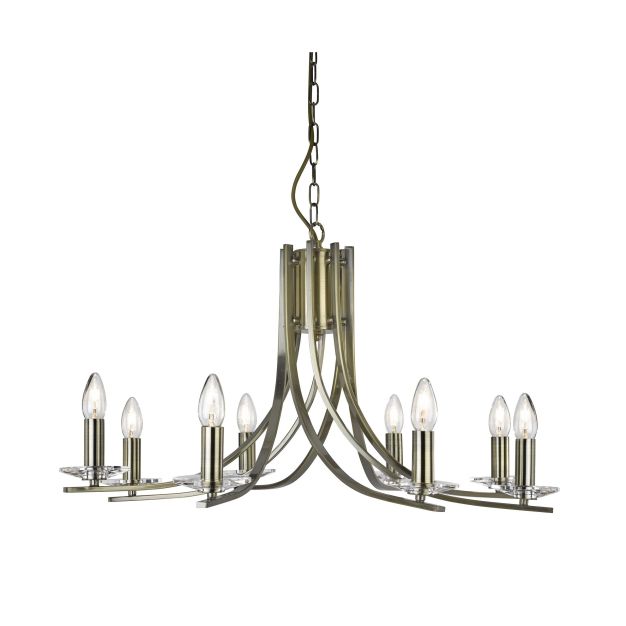 Searchlight Ascona - lustre - Ø 75 x 145 cm - laiton antique