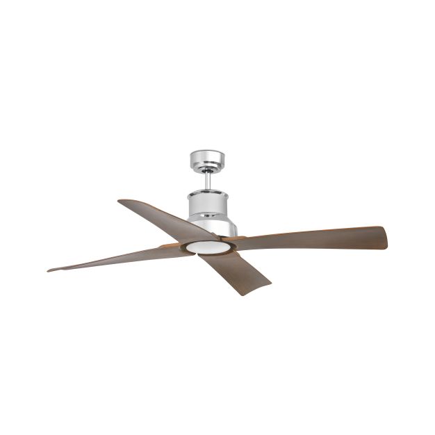 Faro Winche - ventilateur de plafond avec télécommande - ventilateur intelligent - Ø 127 cm - IP44 - chrome et marron