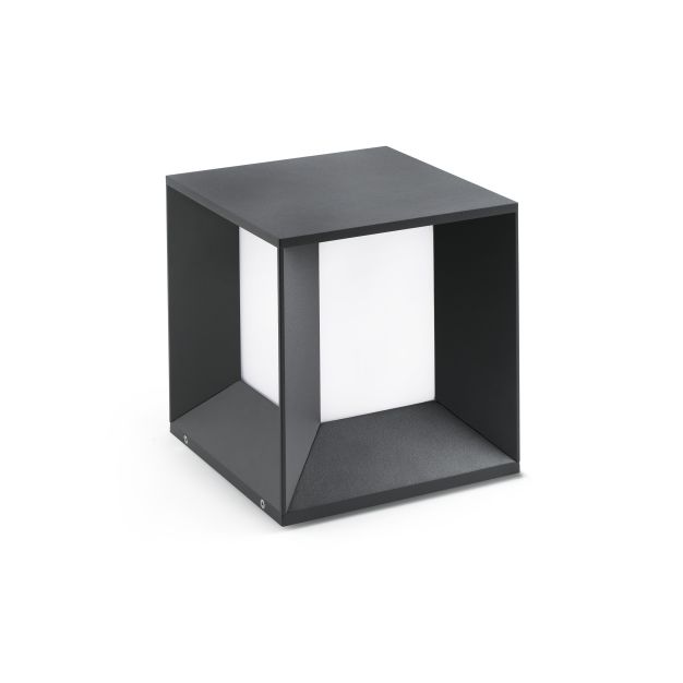 Faro Mila - lampe sur pied - 22 x 22 x 24 cm - 18W LED incl. - 18W LED incl. - IP65 - gris foncé