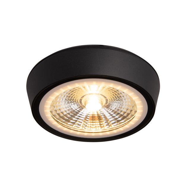 Maxlight Charon - plafonnier - Ø 12,8 x 3 cm - 12W LED incl - IP65 - noir mat