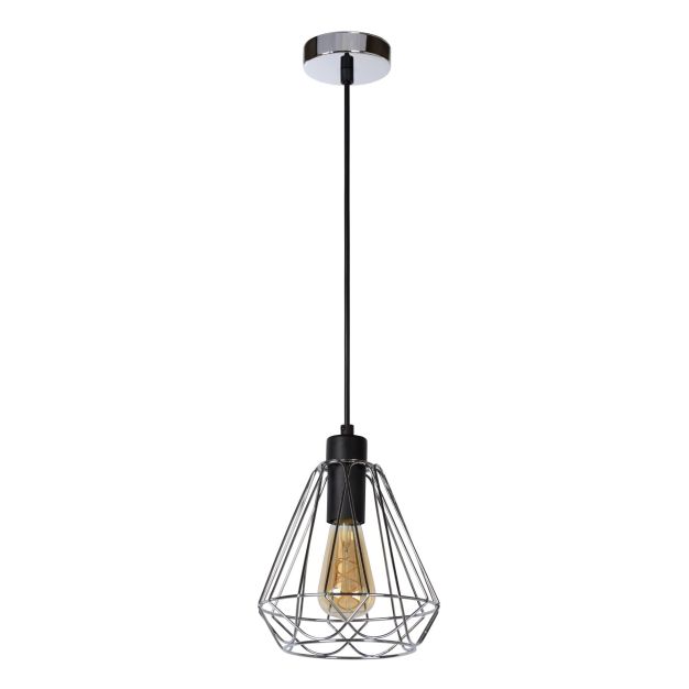 Lucide Kyara - lampe suspendue - Ø 20 x 155 cm - chrome