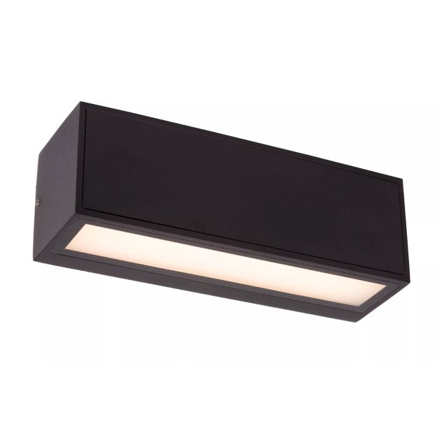 Lucide Sutton - Applique d'extérieur avec capteur solaire jour/nuit - 25,8 x 8,6 x 8,6 cm - 2W dimmable LED incl - IP54 - noir