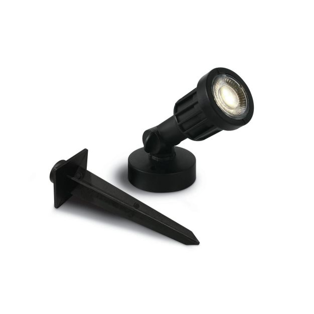 ONE Light LED Garden Spots - spot de sol sur piquet - Ø 5,5 x 15 cm - 5W LED incl. - IP65 - noir - couleur de lumière blanche