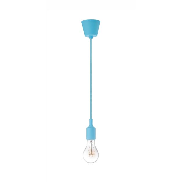 Nova Luce Swing - lampe suspendue - Ø 4,5 x 100 cm - bleu ciel