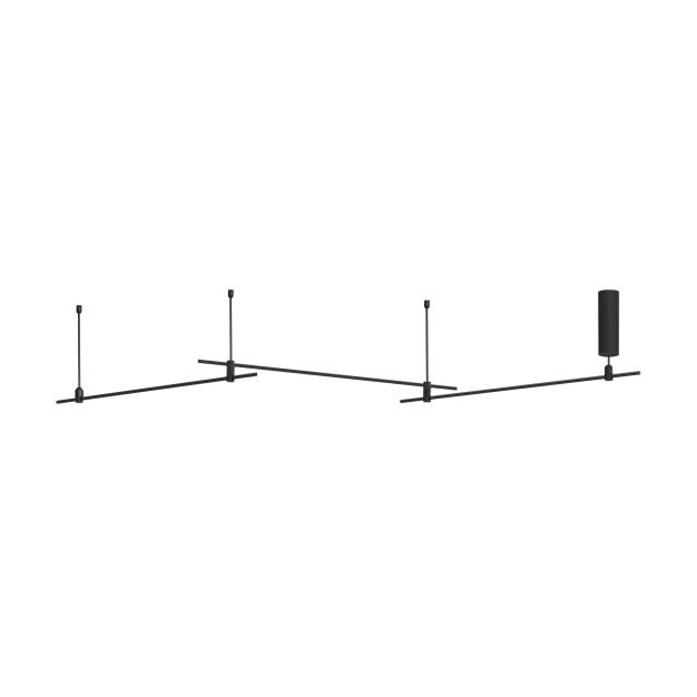 Nova Luce Cron - structure tubulaire magnétique - 300 x 35 cm - 100W LED incl - noir sable