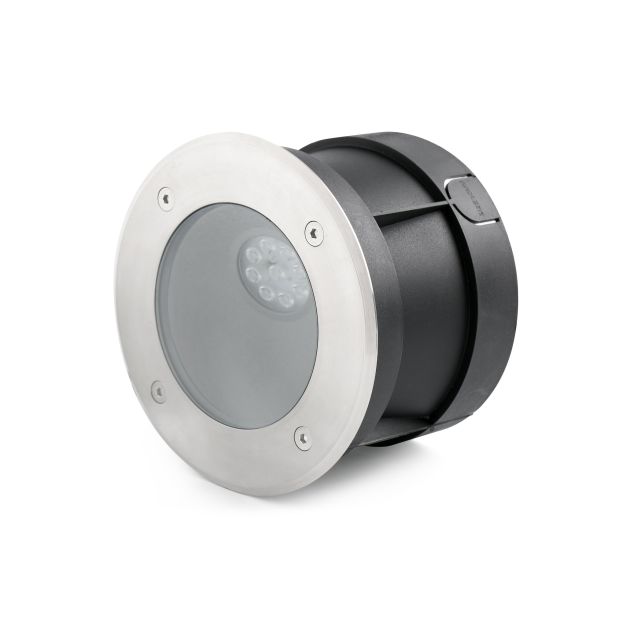 Faro Salt Asimetric - spot rond pour l'extérieur - Ø 180 mm, Ø 170 mm à encastrer - 9W LED incl. - IP67 - acier inoxydable satiné