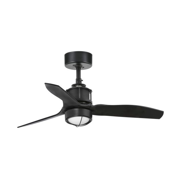 Faro Just Fan XS - ventilateur de plafond avec lumière et télécommande - Ø 81 cm - 17W LED incl. - noir mat