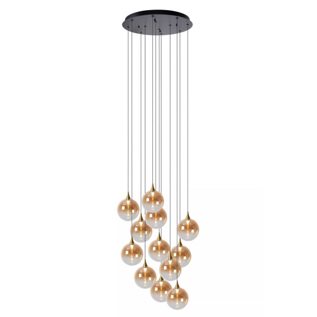 Lucide Gisela - lampe suspendue - Ø 61 x 326 cm - 12 x 3,6W LED dimmable incl - amber