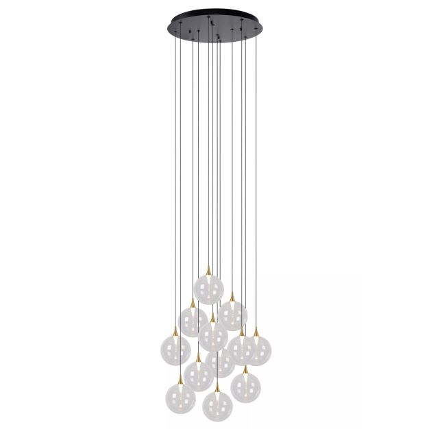 Lucide Gisela - lampe suspendue - Ø 61 x 326 cm - 12 x 3,6W LED dimmable incl. - transparent