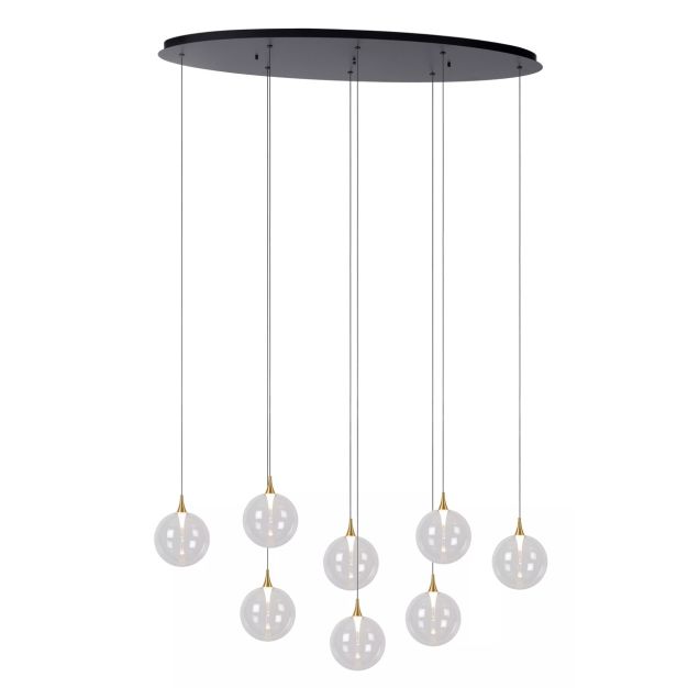 Lucide Gisela - lampe suspendue - 140 x 40 x 150 cm - 8 x 3,9W LED dimmable incl - transparent