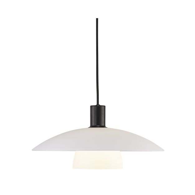 Nordlux Verona - lampe suspendue - Ø 40 x 218,8 cm - blanc opale et noir