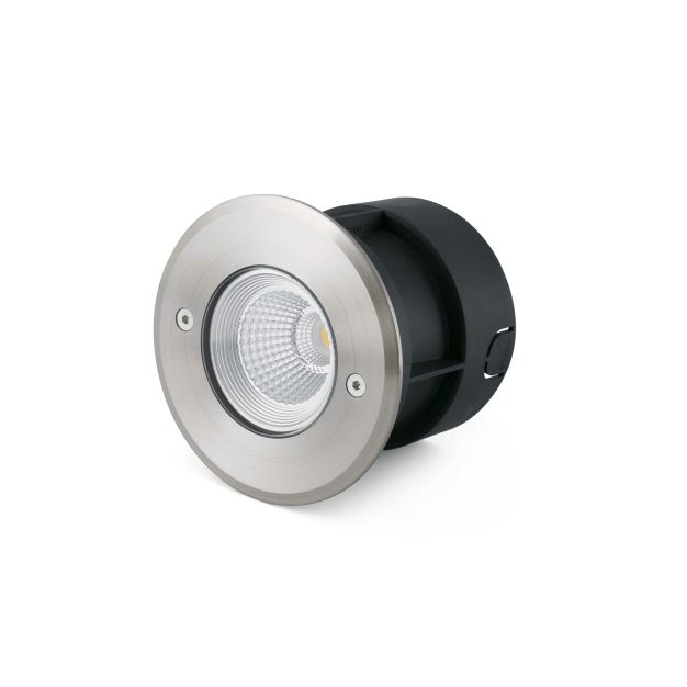 Faro Suria-3 - spot rond pour l'extérieur - Ø 120 mm, Ø 100 mm à encastrer - 3W LED incl. - IP67 - acier inoxydable satiné - 24 degrés