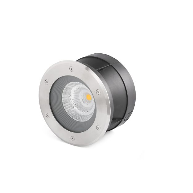 Faro Suria-24 - spot rond pour l'extérieur - Ø 220 mm, Ø 209 mm à encastrer - 24W LED incl. - IP67 - acier inoxydable satiné - 24 degrés