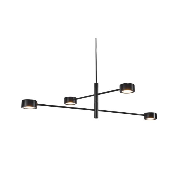 Nordlux Clyde - lampe suspendue - 89,6 x 8,5 x 222,3 cm - gradateur à 3 niveaux - 4 x 5W LED incl. - noir