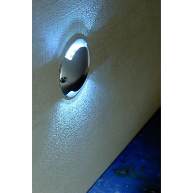 Faro Keenan - applique murale - Ø 7 x 1,5 cm - 0,8W LED incl. - IP67 - nickel