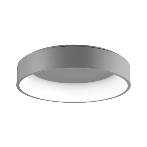 Nova Luce Rando - plafonnier - Ø 60 x 13 cm - 42W LED incl. - couleur de lumière blanc chaud - gris