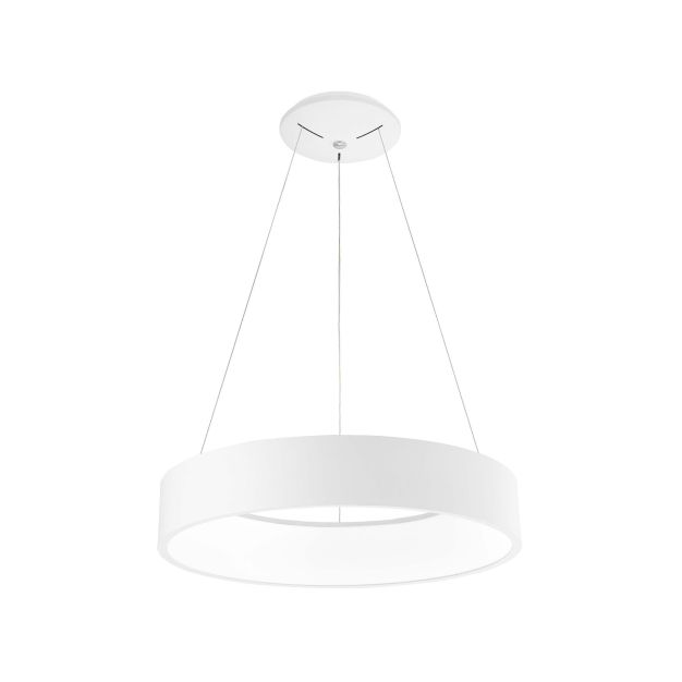 Nova Luce Rando - lampe suspendue - Ø 60 x 120 cm - 42W LED incl. - couleur de lumière blanc chaud - blanc mat