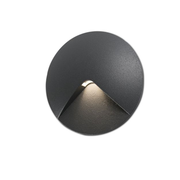 Faro Uve - applique encastrée - Ø 9 x 5 cm - 2W LED incl. - IP44 - gris foncé