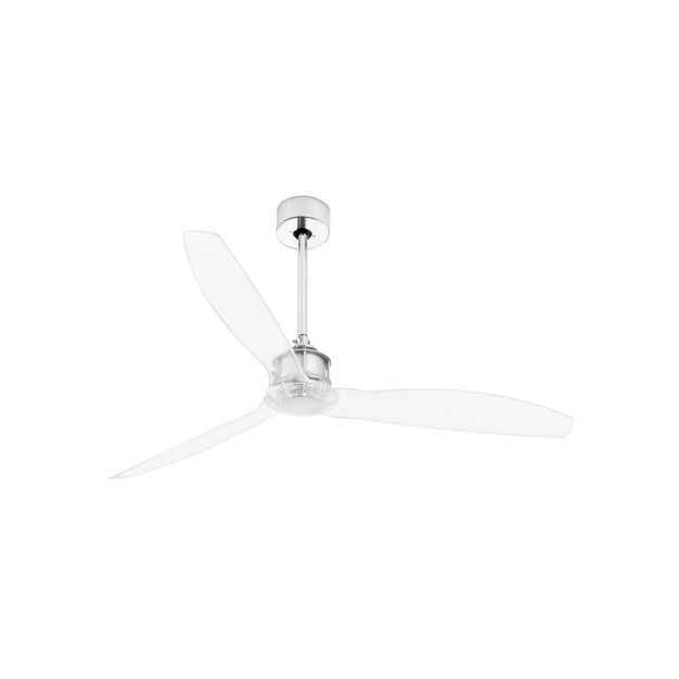 Faro Justfan - ventilateur de plafond avec télécommande - ventilateur intelligent - Ø 128 cm - chrome et transparent