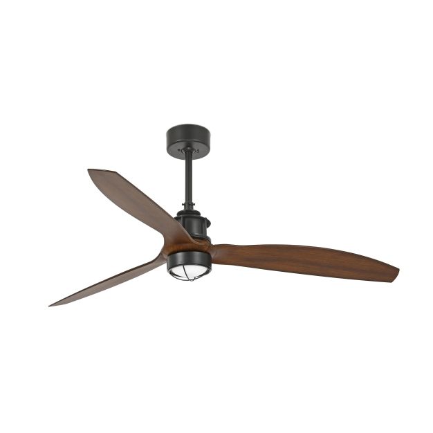 Faro Justfan - ventilateur de plafond avec lumière et télécommande - Ø 128 cm - 17W LED incl. - noir et marron foncé