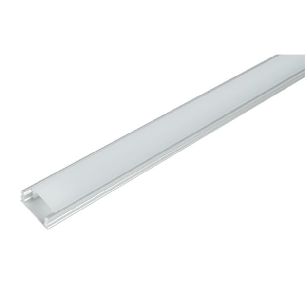 Elmark Elm718/1-1000 - profilé en aluminium pour bande LED avec couvercle en PVC mat - montage en saillie - longueur 1 mètre