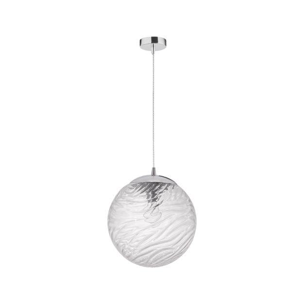 Nova Luce Ficato - lampe suspendue - Ø 30 x 120 cm - chrome et transparent