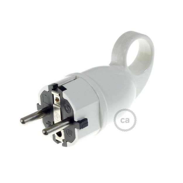 Creative Cables Schuko - prise avec anneau - 230V - blanc