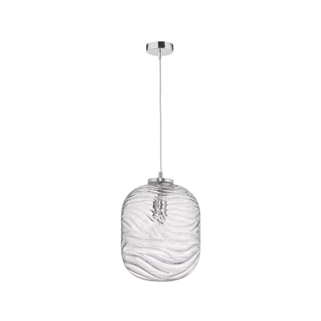 Nova Luce Ficato - lampe suspendue - Ø 24,5 x 120 cm - chrome et transparent