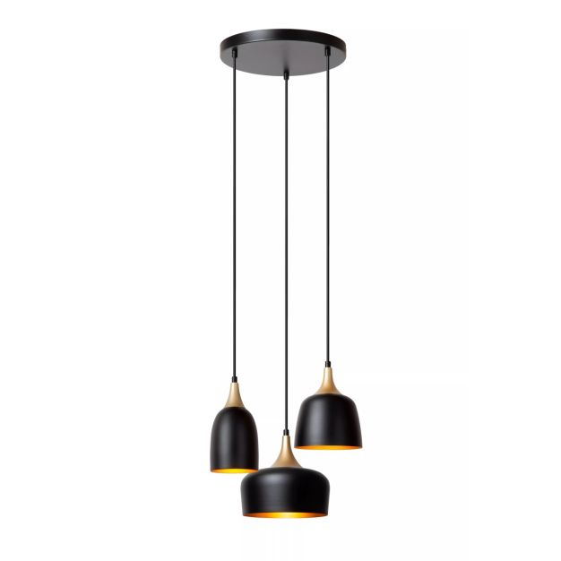 Lucide Chayanne - lampe suspendue - Ø 30 x 156,5 cm - noir