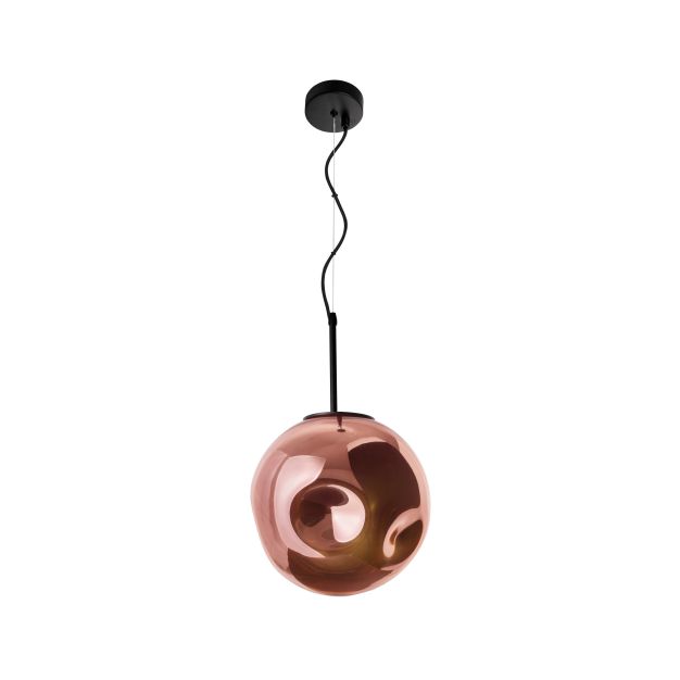 Nova Luce Mayan - lampe suspendue - Ø 30 x 120 cm - noir mat et cuivre