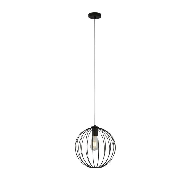 Searchlight Rondo - lampe suspendue - Ø 30 x 120 cm - noir