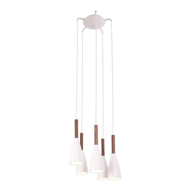 Maxlight Soft - lampe suspendue - Ø 50 x 120 cm - blanc et brun