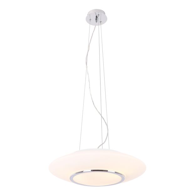 Maxlight UFO - lampe suspendue - Ø 45 x 120 cm - blanc et chrome